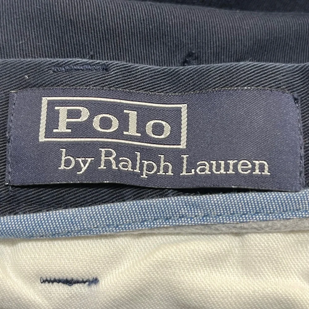 Polo By‎ Ralph Lauren Navy Blue Chino Flat Front Shorts Preppy Classic Size 42